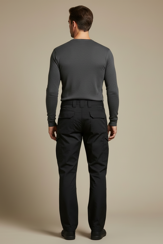 Pantalon Cargo Homme Noir Multipoches Durable Urbain - Toile - vue 2