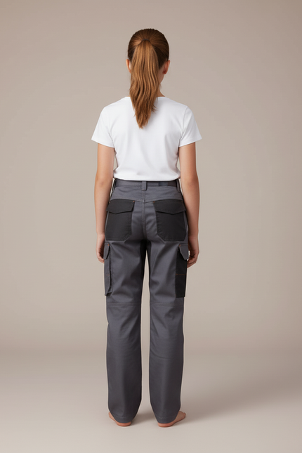 Pantalon Cargo Gris Enfant, Multi-poches, Résistant, Décontracté - Toile - vue 2