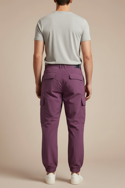 Pantalon Cargo Violet Homme Léger Décontracté Jogger - Polyester - vue 2