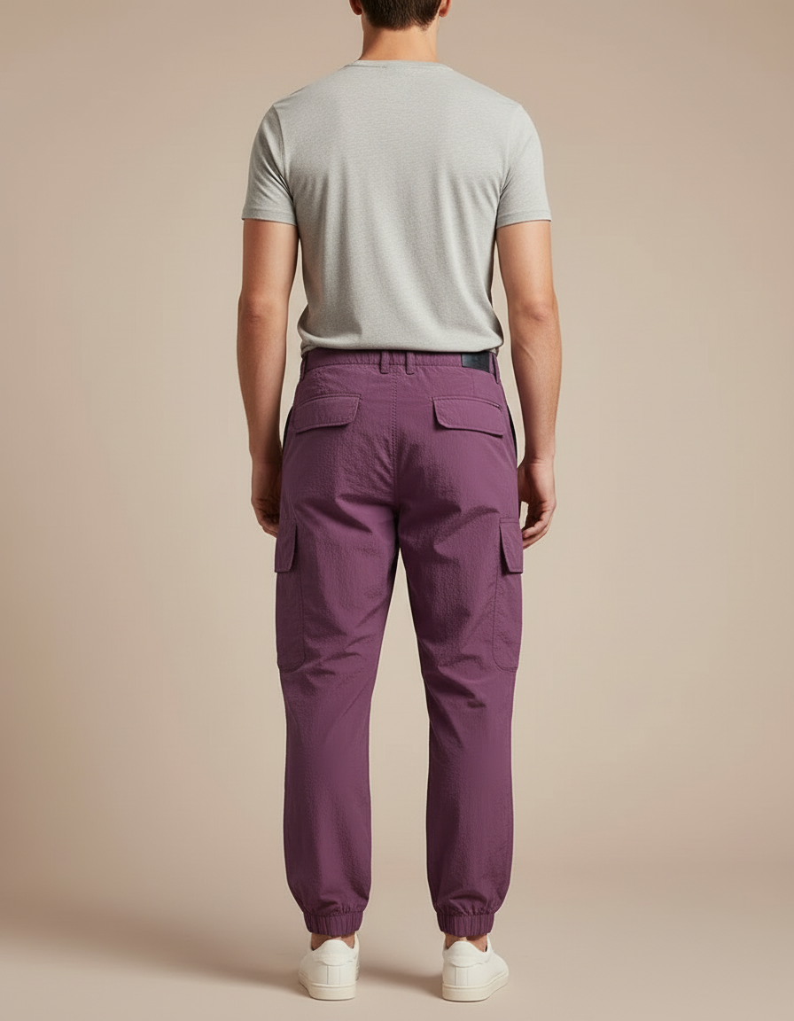 Pantalon Cargo Violet Homme Léger Décontracté Jogger - Polyester - vue 2
