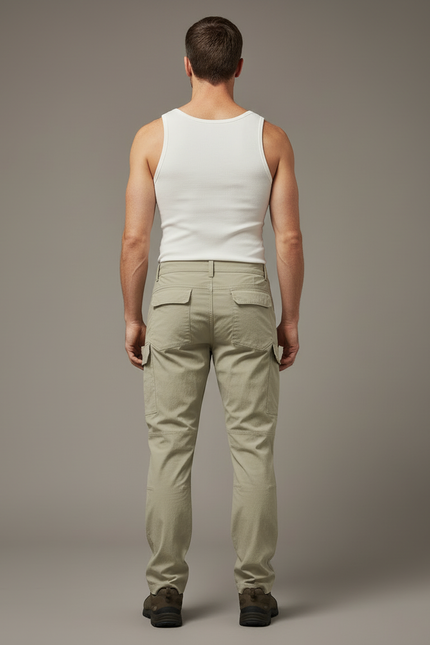 Pantalon Cargo Regular - Kaki Toile - vue 2