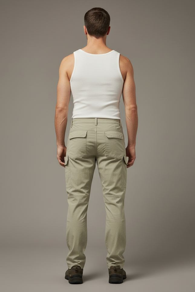 Pantalon Cargo Regular - Kaki Toile - vue 2
