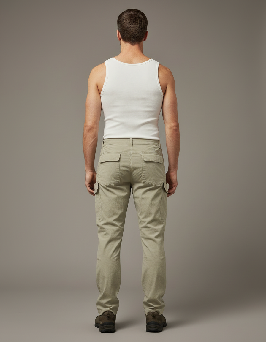 Pantalon Cargo Regular - Kaki Toile - vue 2