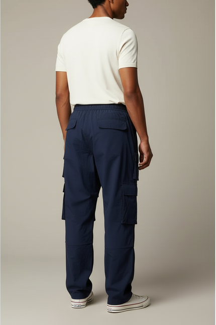 Pantalon Cargo Marine Ample Décontracté Multipoches Homme - Toile - vue 2