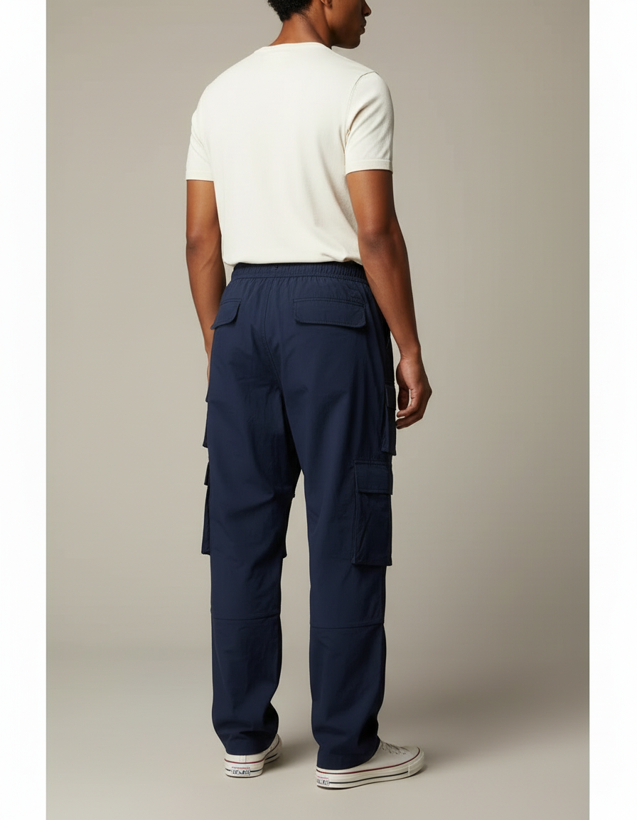 Pantalon Cargo Marine Ample Décontracté Multipoches Homme - Toile - vue 2