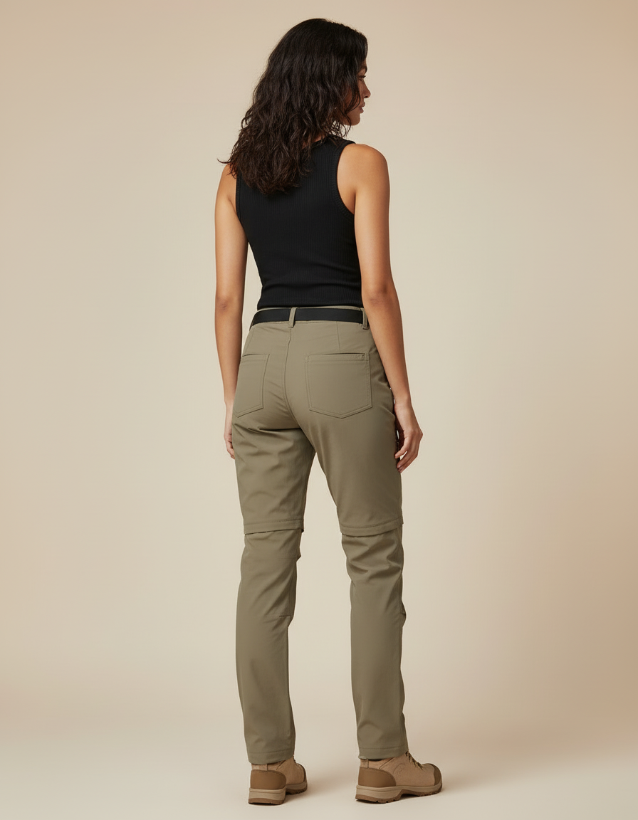 Pantalon Cargo Kaki Convertible Léger Respirant Femme - Polyester - vue 2