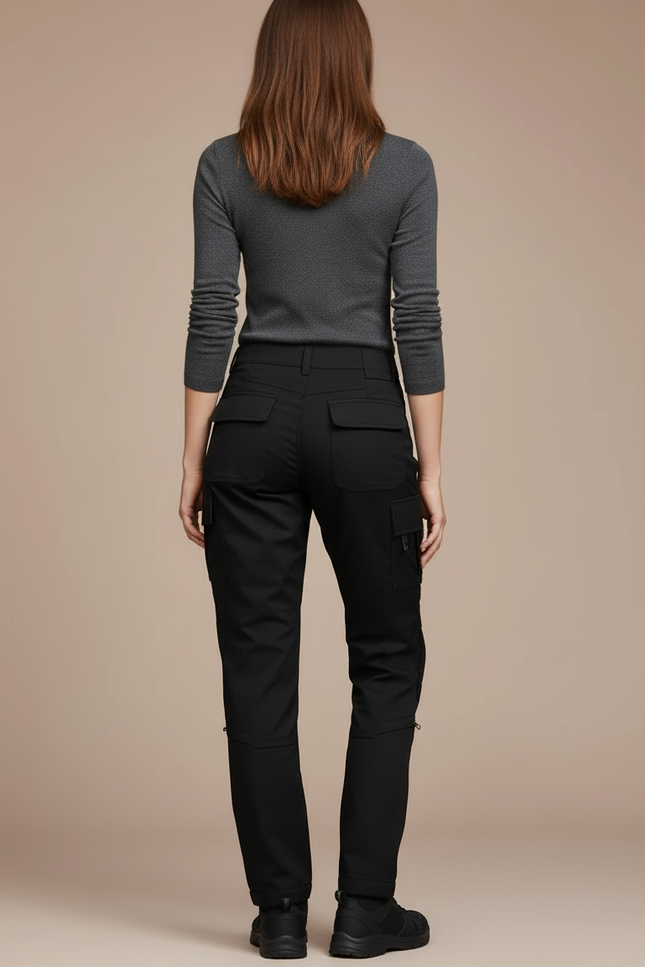 Pantalon Cargo Noir Convertible Décontracté Femme - Toile - vue 2