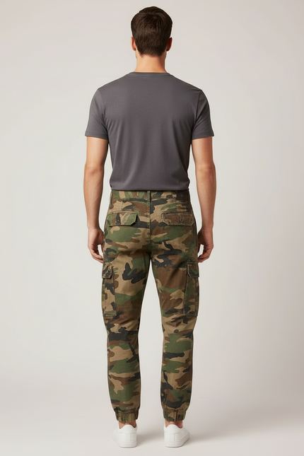 Pantalon Cargo Camouflage Militaire Coton Multipoches Décontracté - Multicolore - vue 2