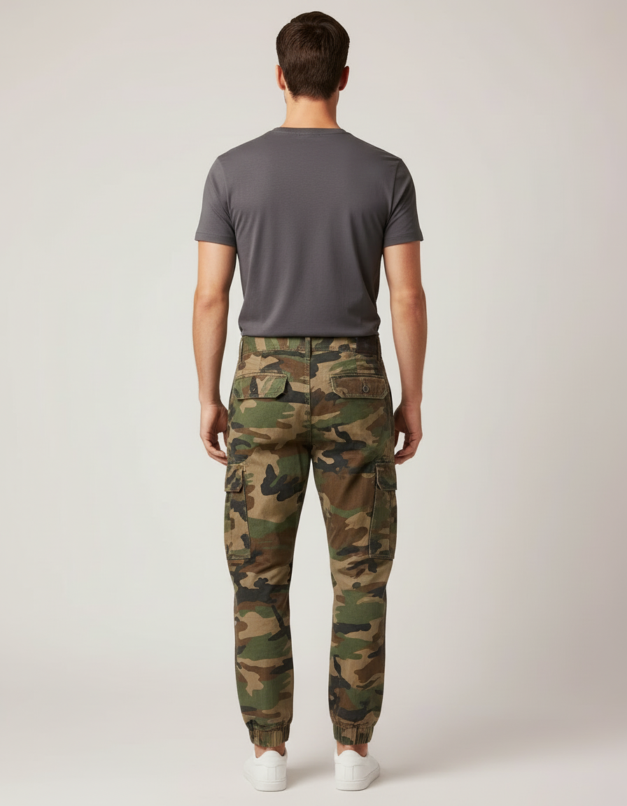 Pantalon Cargo Camouflage Militaire Coton Multipoches Décontracté - Multicolore - vue 2
