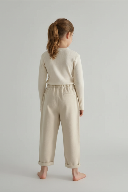 Pantalon Cargo Beige Ample Poches Enfant Fille - Toile - vue 2