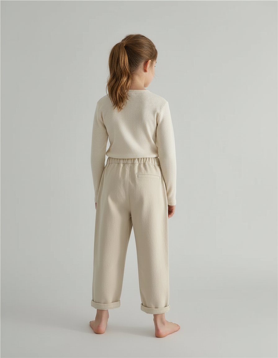 Pantalon Cargo Beige Ample Poches Enfant Fille - Toile - vue 2