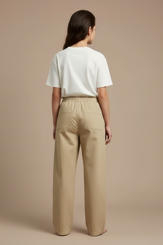 Pantalon Cargo Beige Ample Coton Multipoches Décontracté Enfant - Toile - vue 2