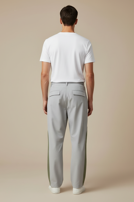 Pantalon Cargo Gris Clair Coupe Droite Décontracté - Polyester - vue 2