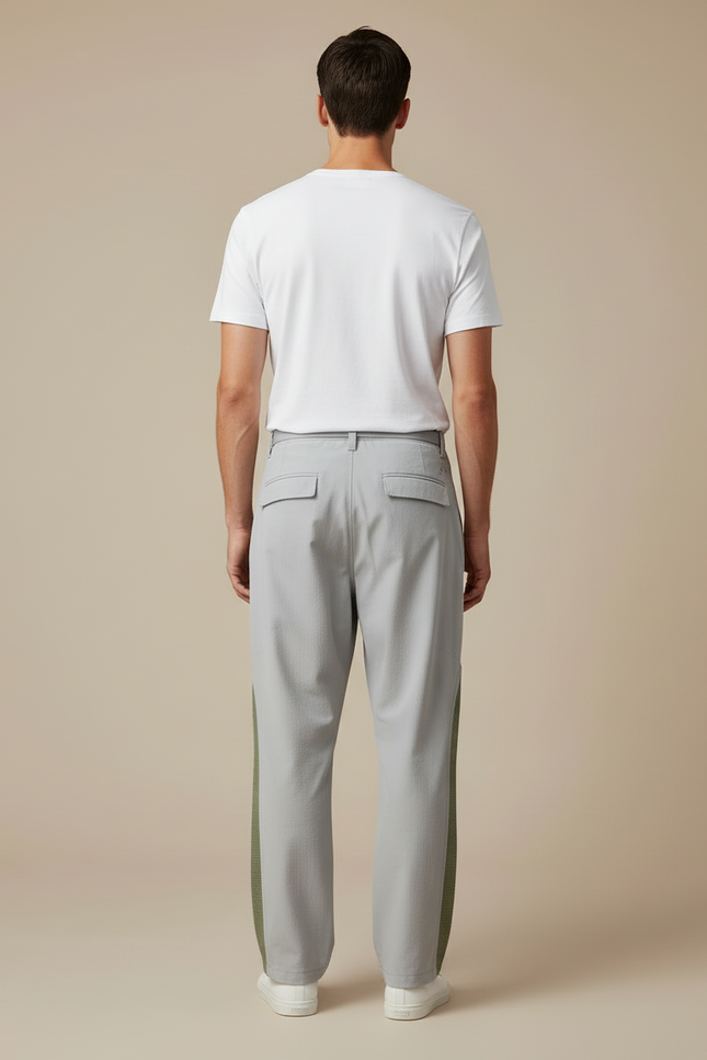 Pantalon Cargo Gris Clair Coupe Droite Décontracté - Polyester - vue 2