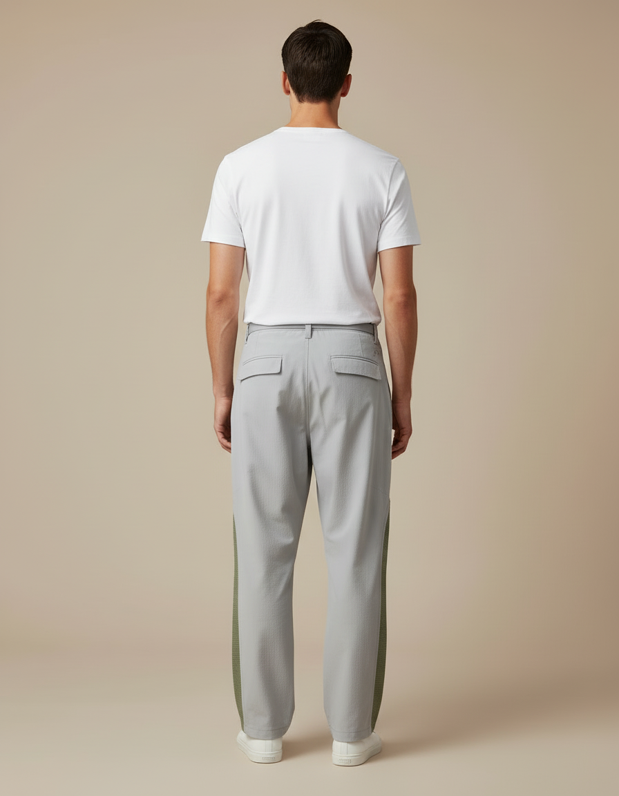Pantalon Cargo Gris Clair Coupe Droite Décontracté - Polyester - vue 2