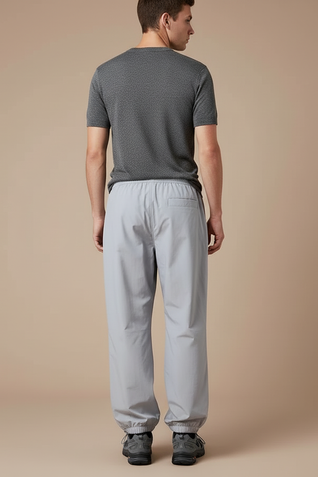 Pantalon Cargo Gris Clair Ample Sport Décontracté - Polyester - vue 2