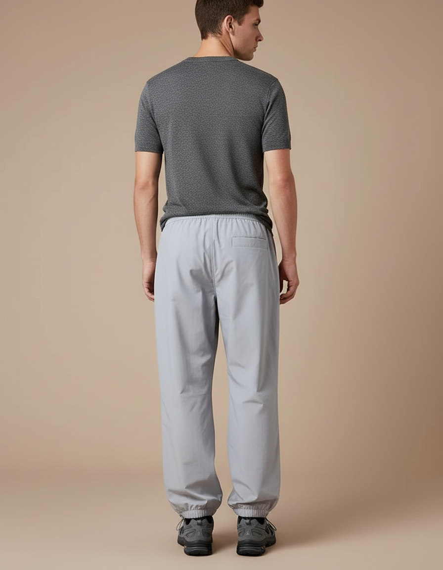 Pantalon Cargo Gris Clair Ample Sport Décontracté - Polyester - vue 2