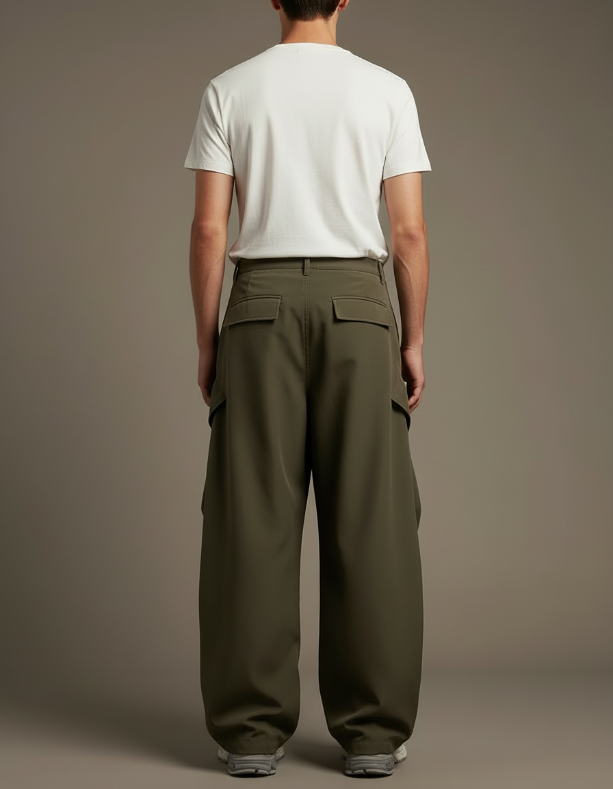Pantalon Cargo Kaki Ample Streetwear Homme Léger - Polyester - vue 2