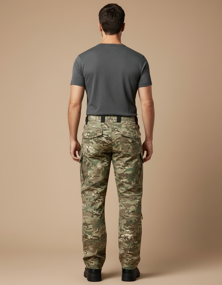 Pantalon Cargo Camouflage Militaire Multipoches Homme Tactique - Multicolore Toile - vue 2