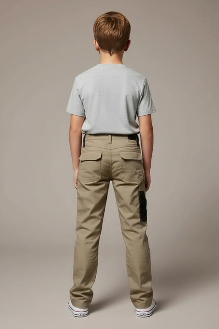 Pantalon Cargo Enfant Beige Multipoches Décontracté Coton - vue 2
