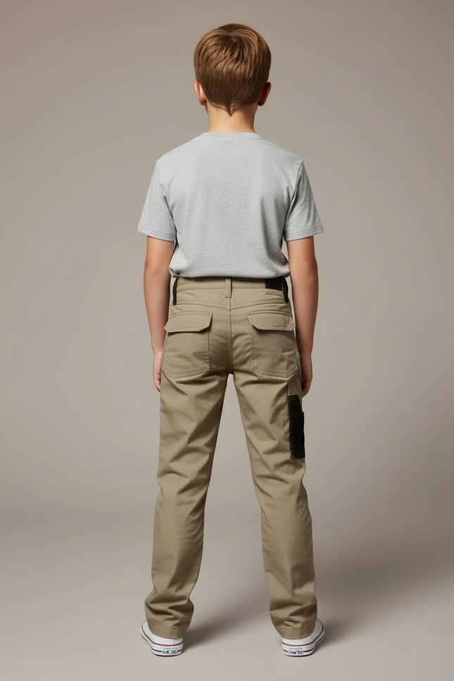 Pantalon Cargo Enfant Beige Multipoches Décontracté Coton - vue 2
