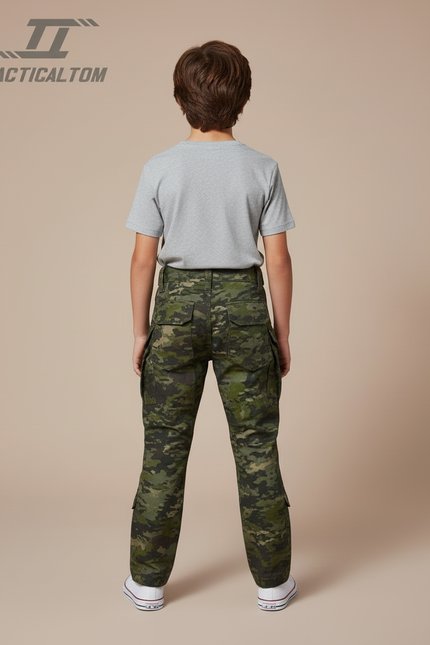 Pantalon Cargo Camouflage Militaire Tactique Genouillères Enfant - Multicolore Polyester - vue 2