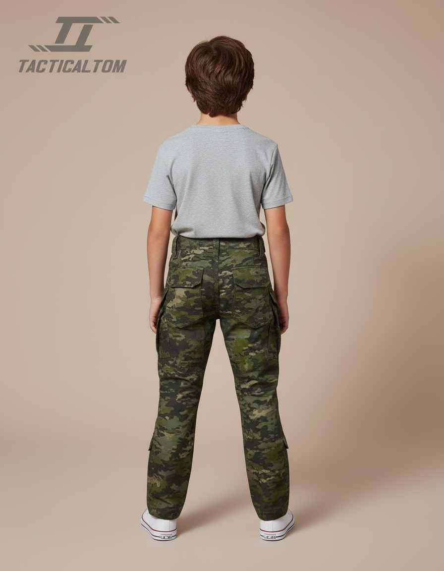 Pantalon Cargo Camouflage Militaire Tactique Genouillères Enfant - Multicolore Polyester - vue 2