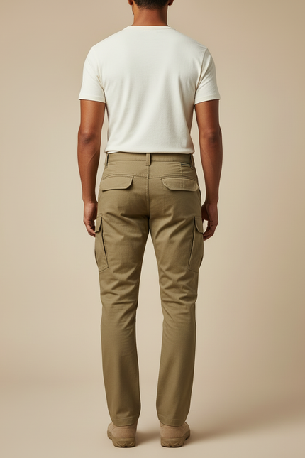 Pantalon Cargo Kaki Coton Ample Renforcé Homme - vue 2