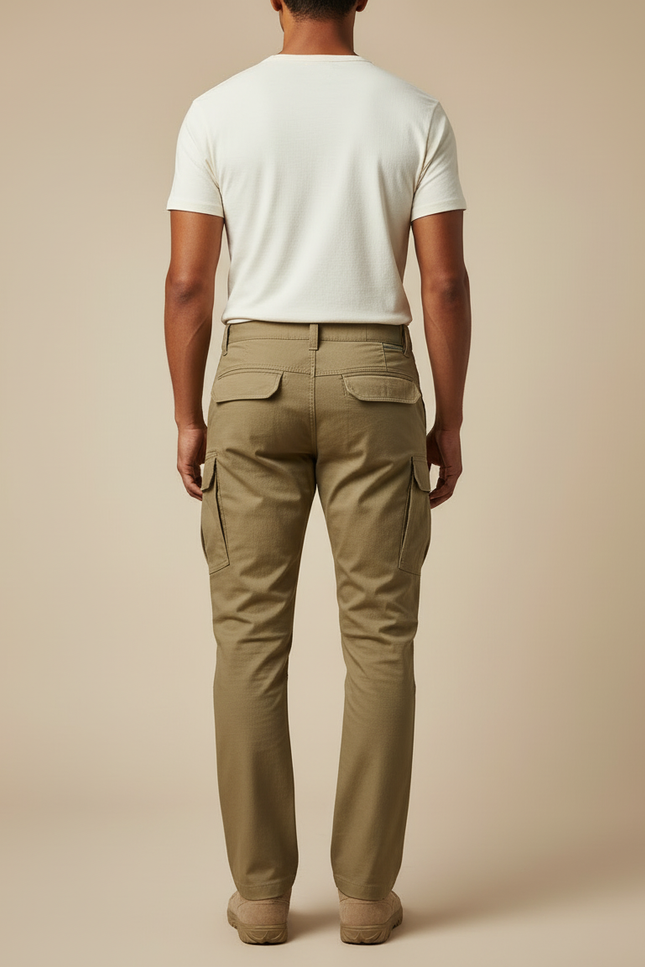 Pantalon Cargo Kaki Coton Ample Renforcé Homme - vue 2