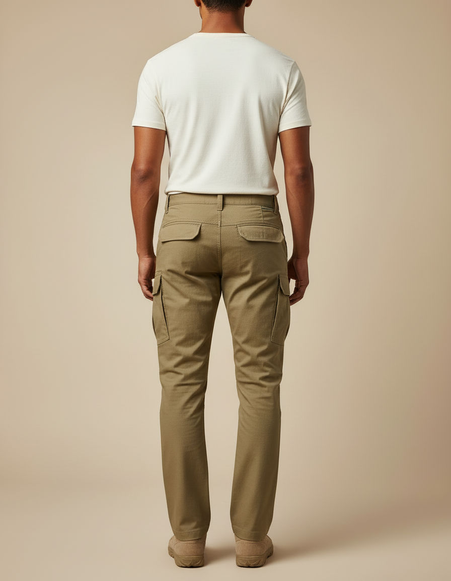 Pantalon Cargo Kaki Coton Ample Renforcé Homme - vue 2