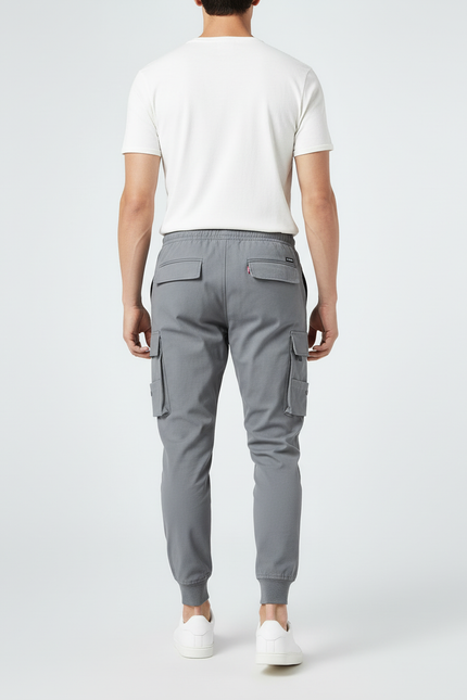 Pantalon Cargo Slim - Gris Gabardine - vue 2