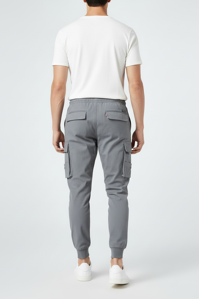 Pantalon Cargo Slim - Gris Gabardine - vue 2