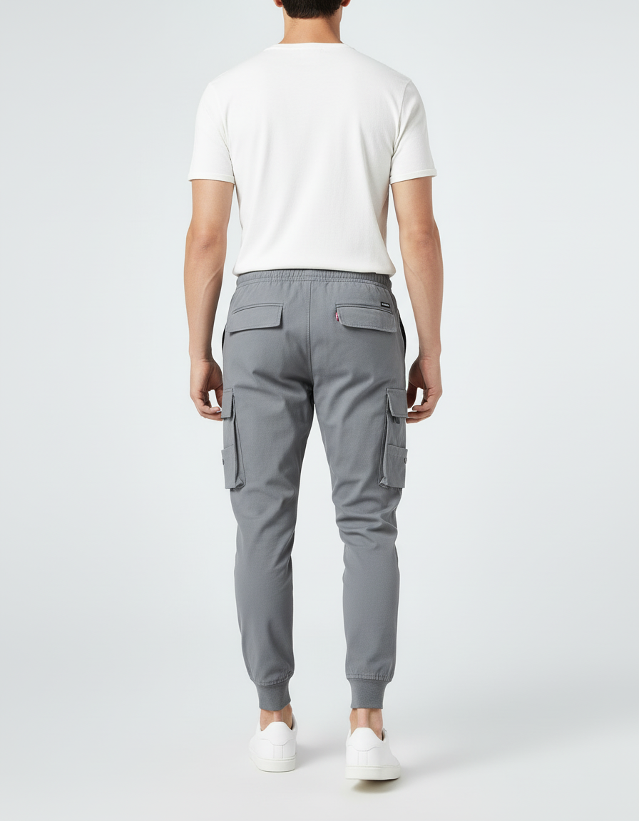 Pantalon Cargo Slim - Gris Gabardine - vue 2