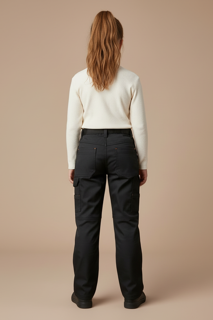 Pantalon Cargo Noir Ample Fille Multi-Poches - Toile - vue 2