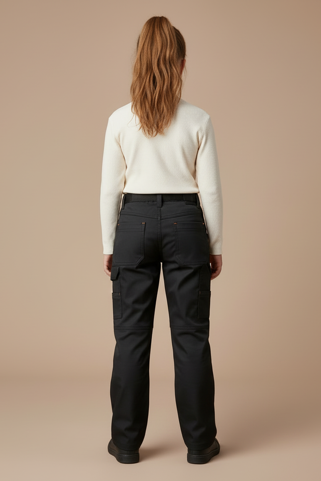 Pantalon Cargo Noir Ample Fille Multi-Poches - Toile - vue 2