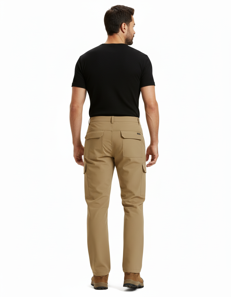 Pantalon Cargo Kaki Homme Extensible Multi-Poches - Polyester - vue 2