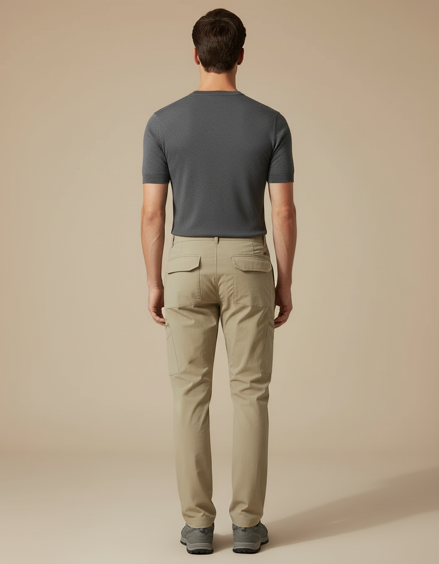 Pantalon Cargo Beige Homme Extensible Léger Randonnée - Polyester - vue 2