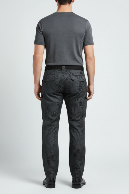 Pantalon Cargo Camouflage Gris Foncé Tactique Multipoches - Toile - vue 2