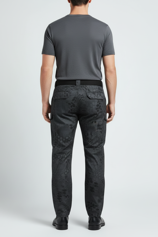 Pantalon Cargo Camouflage Gris Foncé Tactique Multipoches - Toile - vue 2