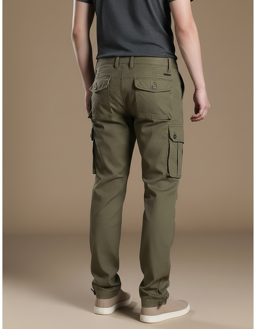 Pantalon Cargo Kaki - Toile - vue 2