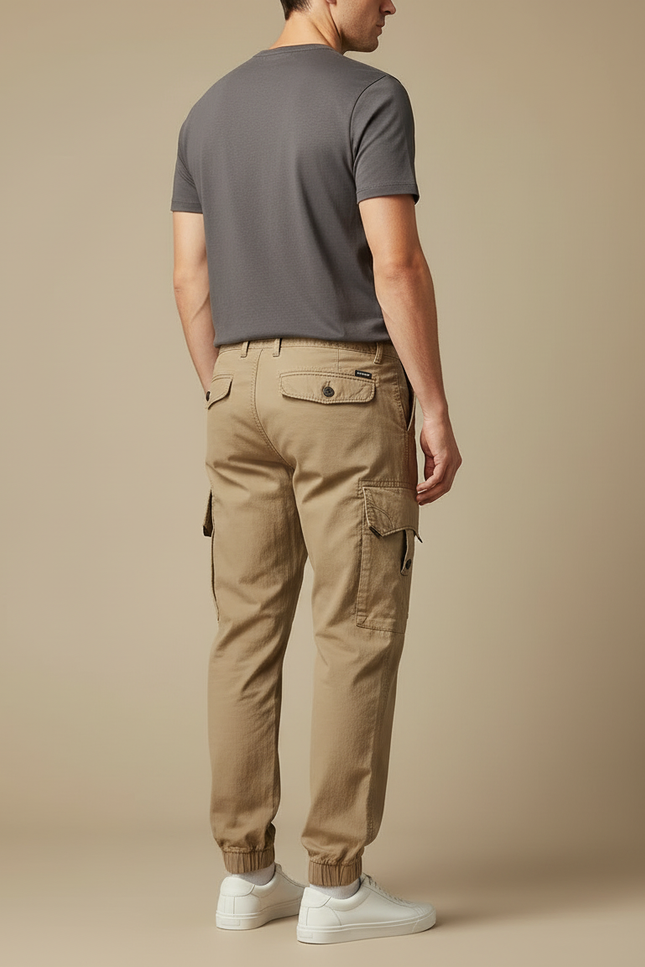 Pantalon Cargo Kaki Coton Jogger Décontracté Homme - vue 2