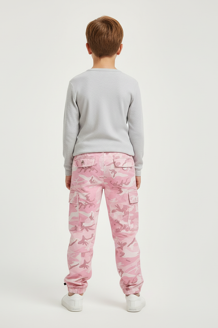 Pantalon Cargo Rose Camouflage Ample Garçon Coton - vue 2