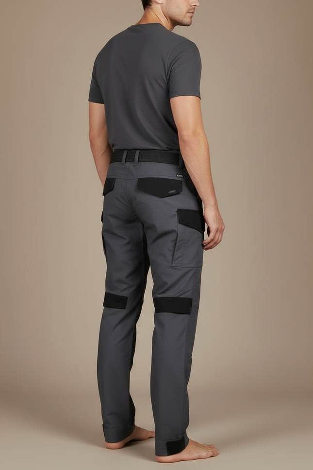 Pantalon Cargo Gris Homme Tactique Multi-Poches Renforcé - Polyester - vue 2