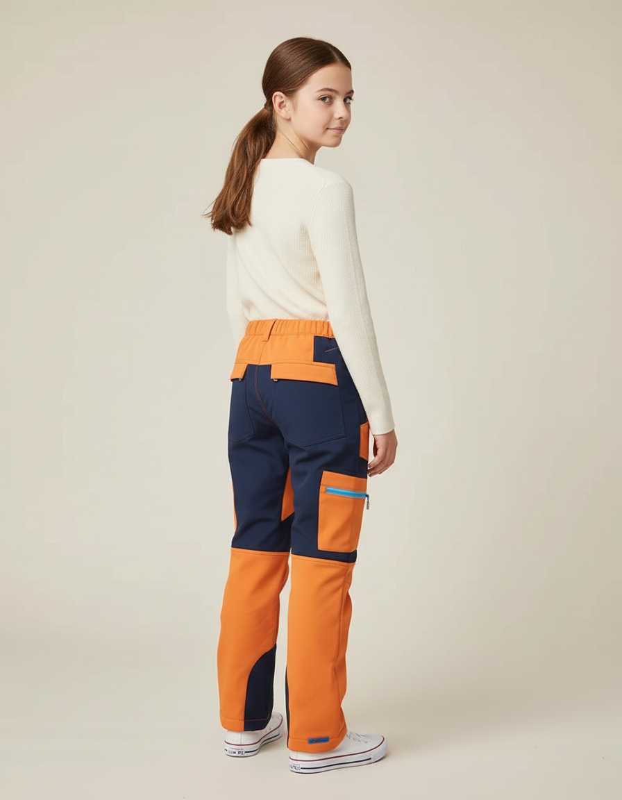 Pantalon Cargo Orange Marine Enfant Imperméable Hiver - Polyester - vue 2