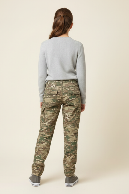 Pantalon Cargo Camouflage Militaire Enfant Ajusté - Multicolore Toile - vue 2