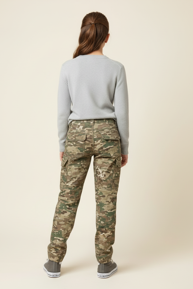 Pantalon Cargo Camouflage Militaire Enfant Ajusté - Multicolore Toile - vue 2