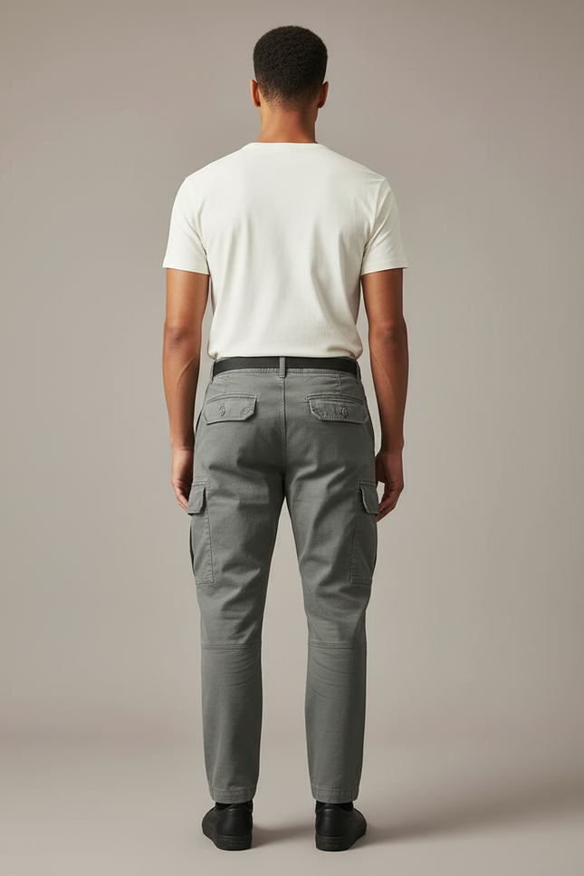Pantalon Cargo Avec Chaine Homme - Kaki Gabardine - vue 2