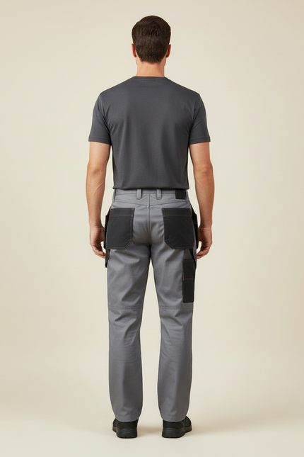 Pantalon Cargo Gris Multipoches Résistant Tactique Homme - Polyester - vue 2