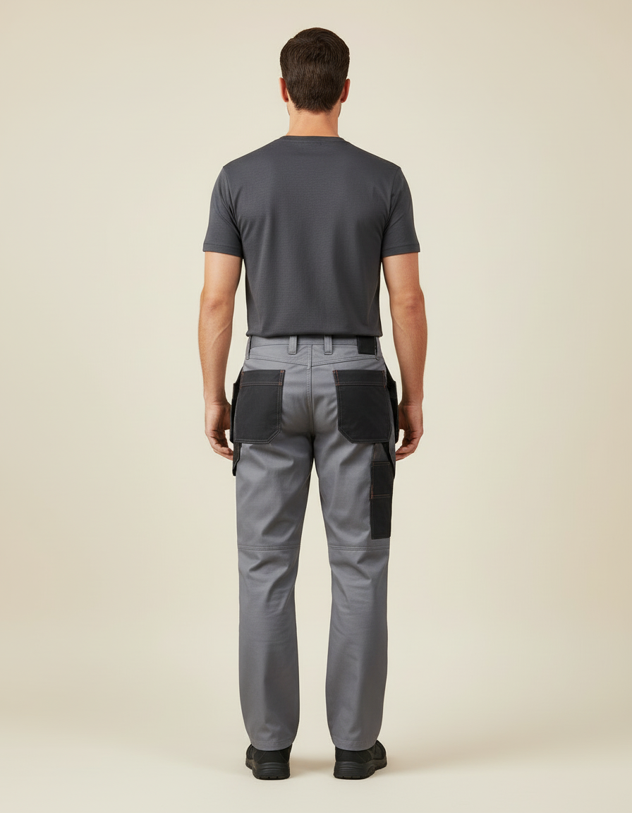 Pantalon Cargo Gris Multipoches Résistant Tactique Homme - Polyester - vue 2