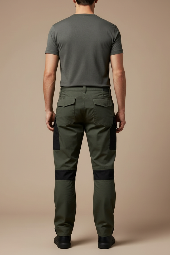 Pantalon Cargo Vert Militaire Tactique Renforcé Homme - Kaki Toile - vue 2